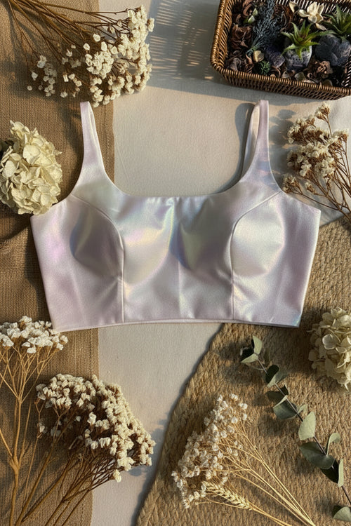 White Shimmery Bollywood Blouse