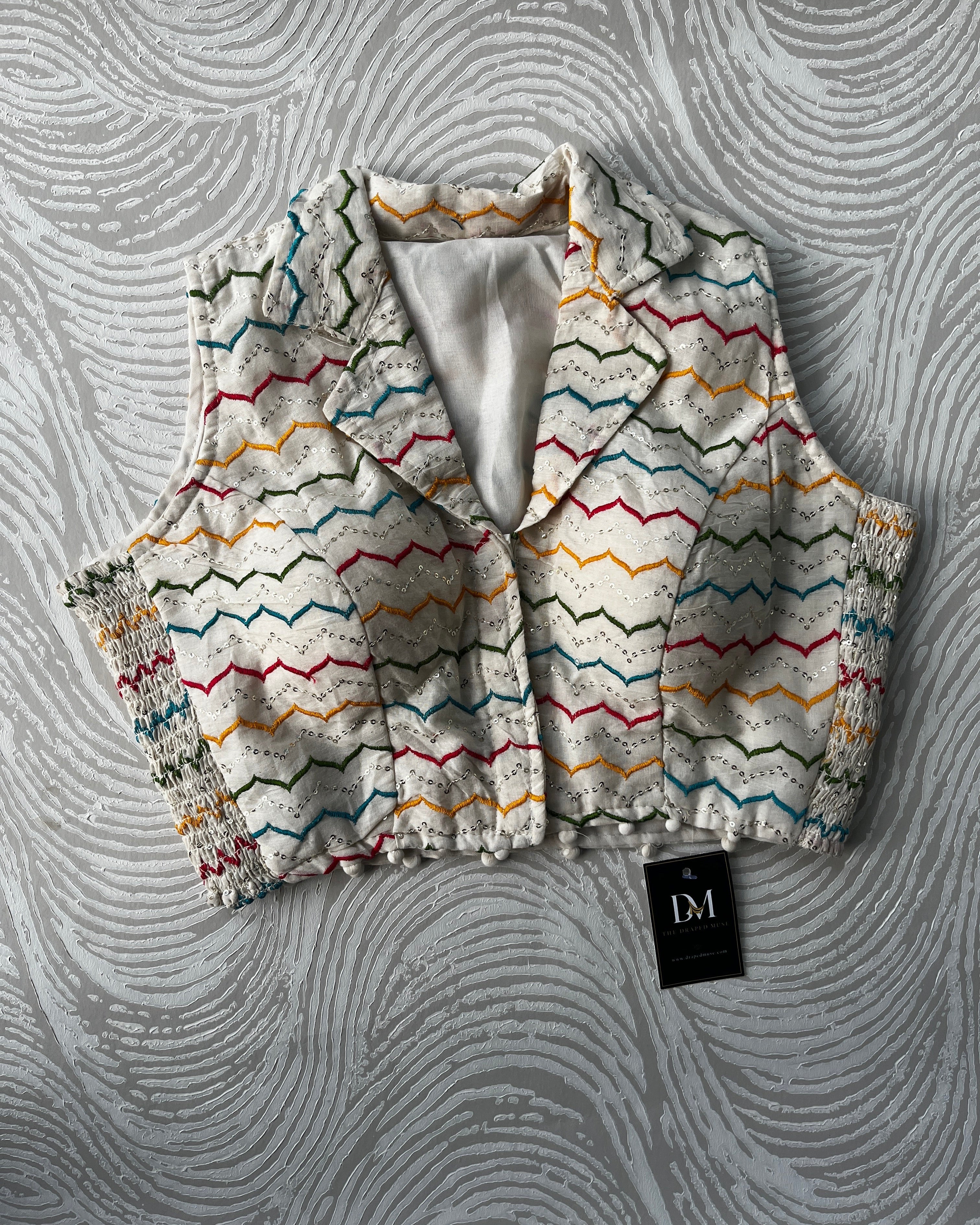 White Cotton Collared Stretchable Blouse