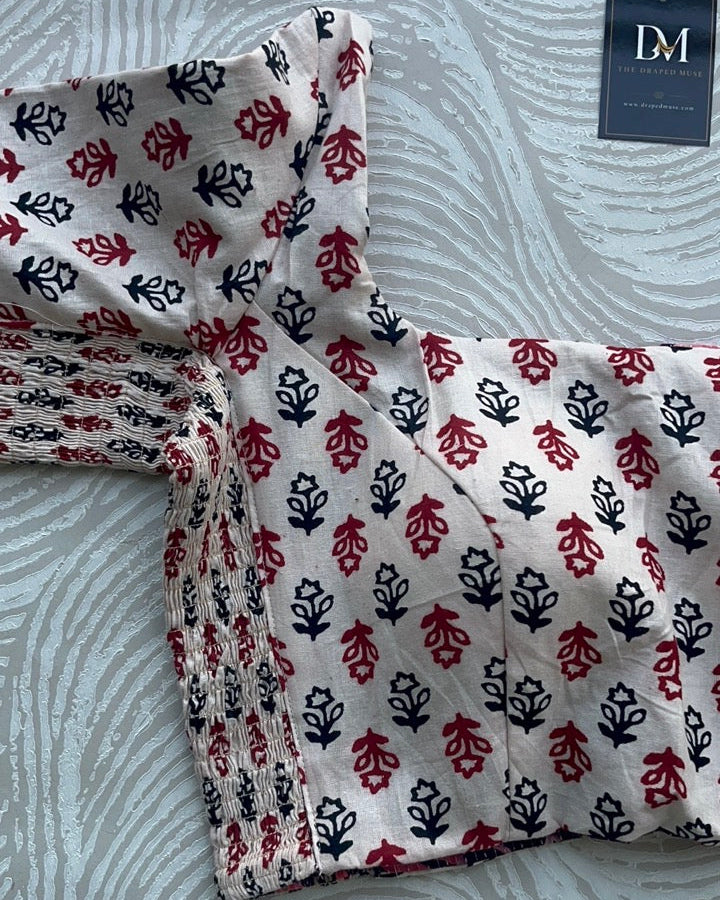 The Dual Muse with Sleeves - Purple Floral & Beige