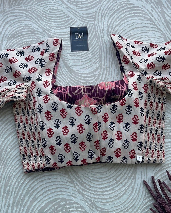 The Dual Muse with Sleeves - Purple Floral & Beige