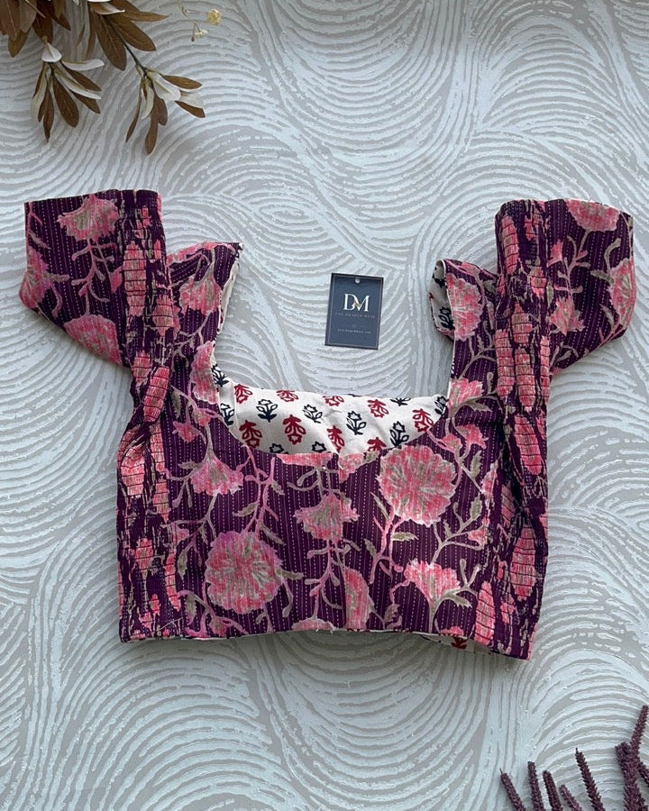 The Dual Muse with Sleeves - Purple Floral & Beige