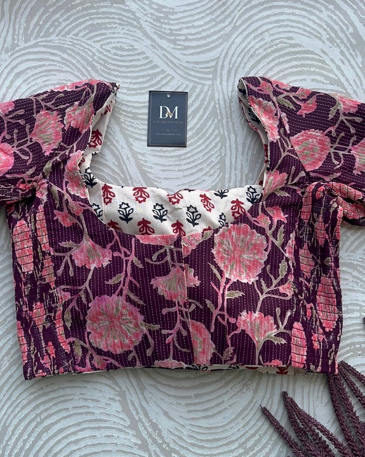 The Dual Muse with Sleeves - Purple Floral & Beige