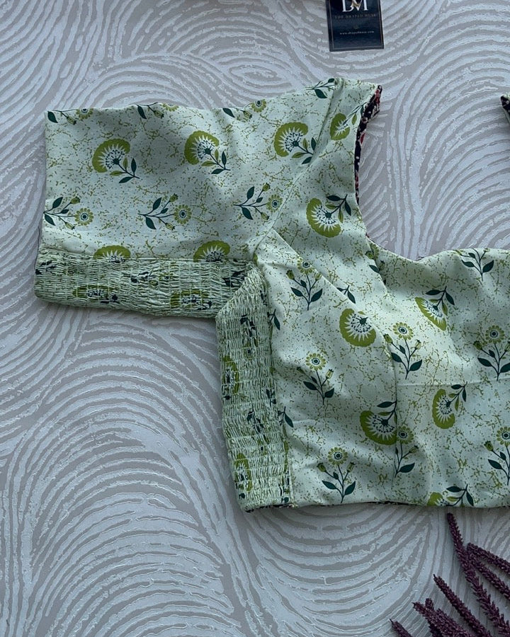 The Dual Muse with Sleeves - Green Floral & Black