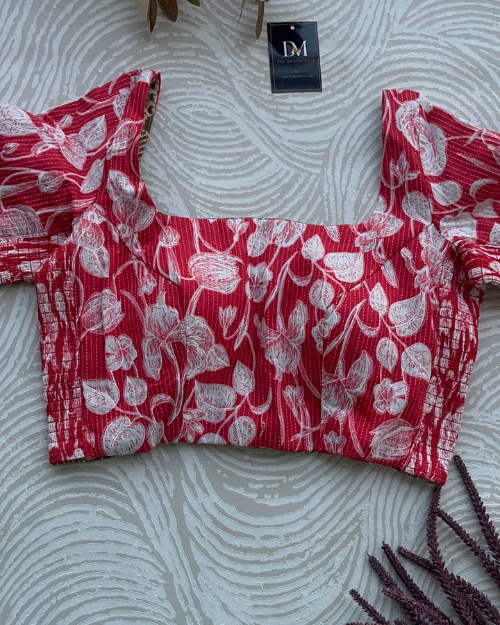 The Dual Muse with Sleeves - Red Floral and Mustard