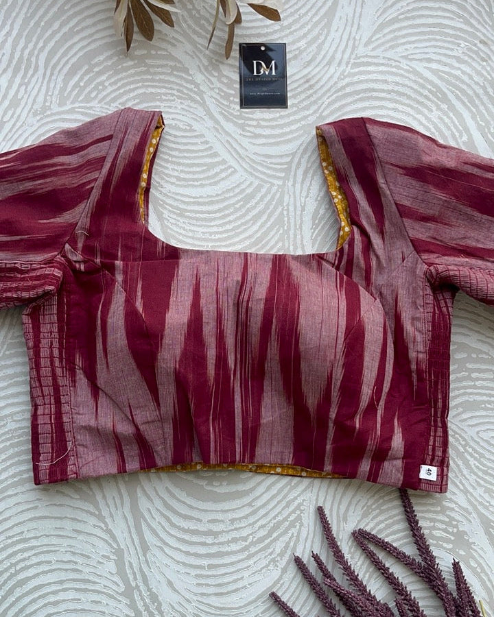 The Dual Muse with Sleeves - Mustard and Red Ikkat