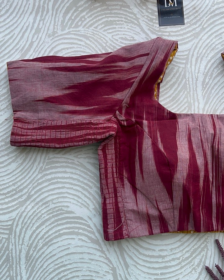The Dual Muse with Sleeves - Mustard and Red Ikkat