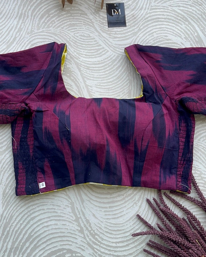 The Dual Muse with Sleeves - Purple Ikkat & Lemon Yellow