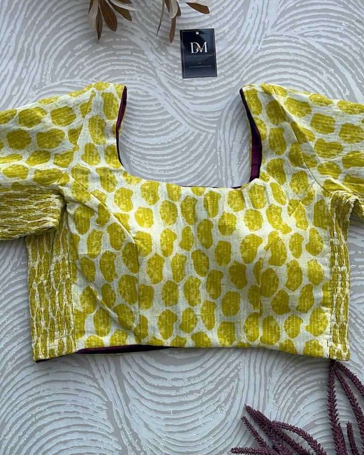 The Dual Muse with Sleeves - Purple Ikkat & Lemon Yellow