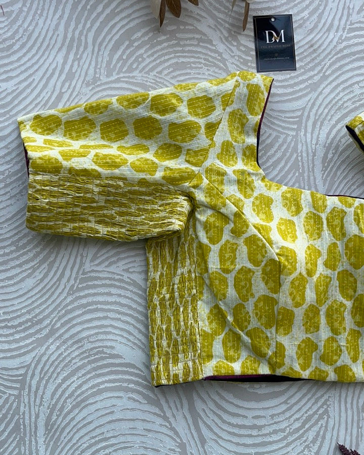 The Dual Muse with Sleeves - Purple Ikkat & Lemon Yellow