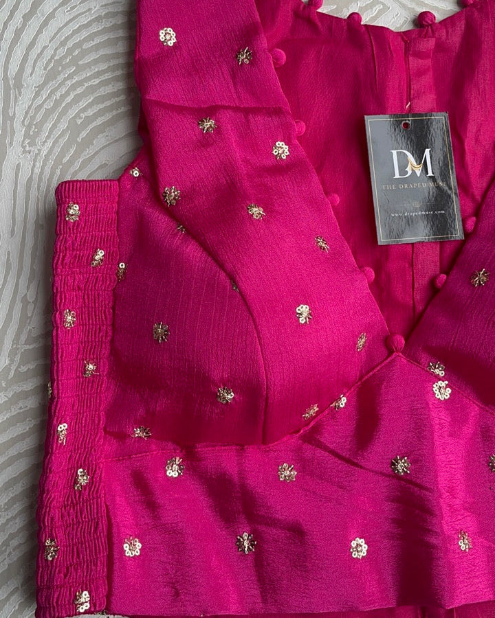 Rani Pink Crepe Stretchable Blouse