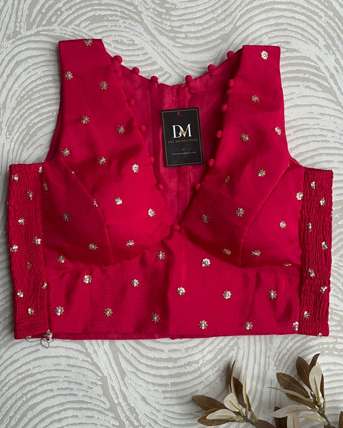 Ruby Red Crepe Stretchable Blouse