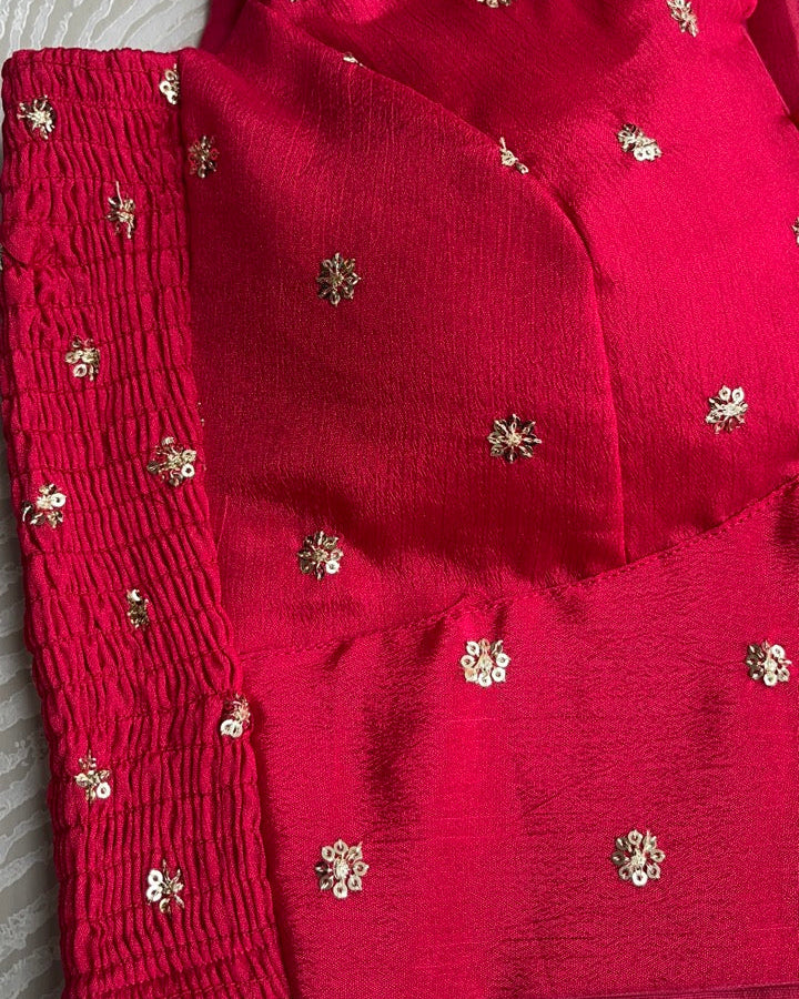 Ruby Red Crepe Stretchable Blouse