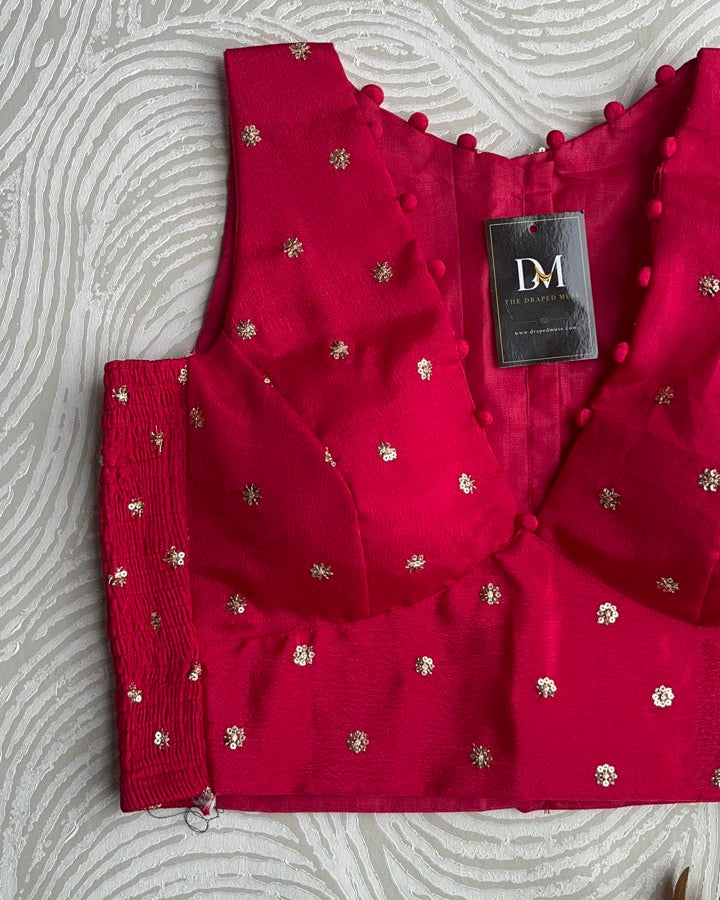 Ruby Red Crepe Stretchable Blouse