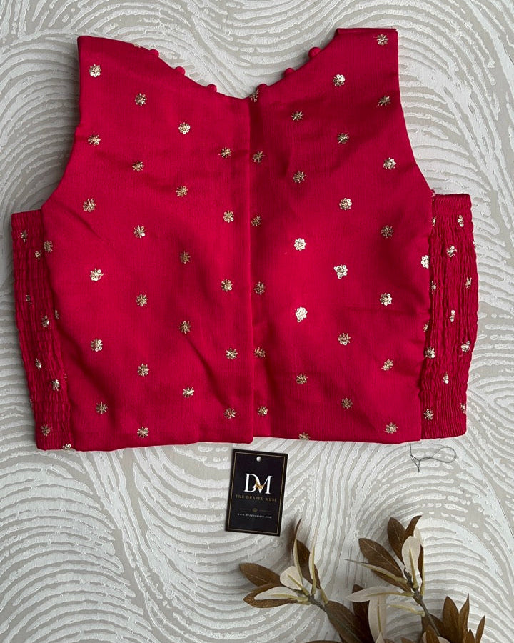 Ruby Red Crepe Stretchable Blouse