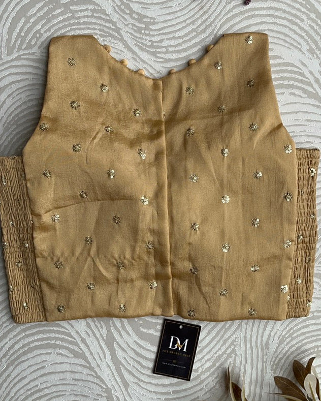 Gold Crepe Stretchable Blouse
