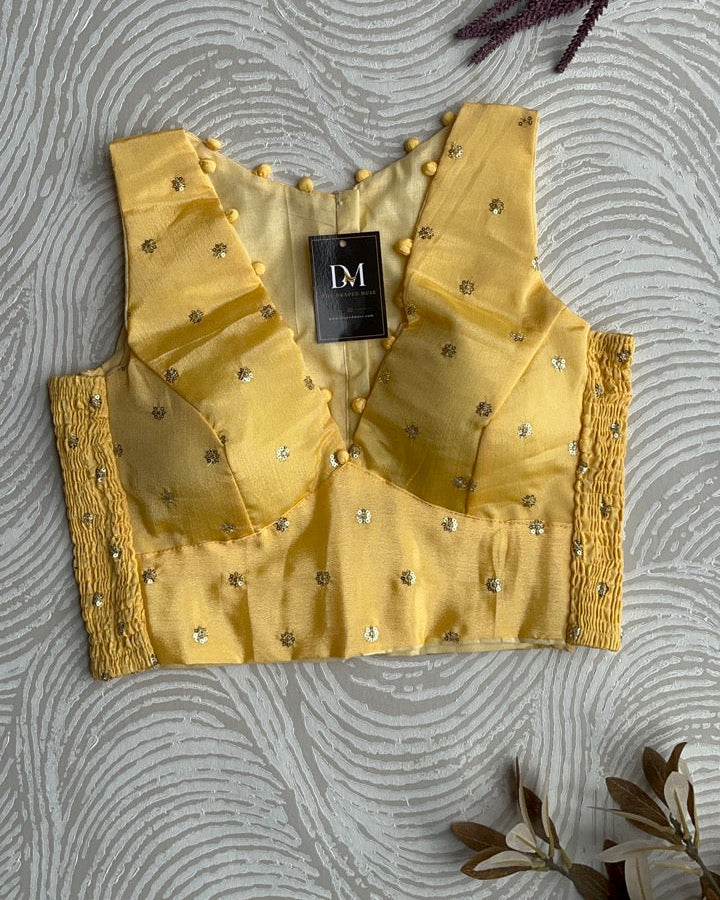 Light Yellow Crepe Stretchable Blouse