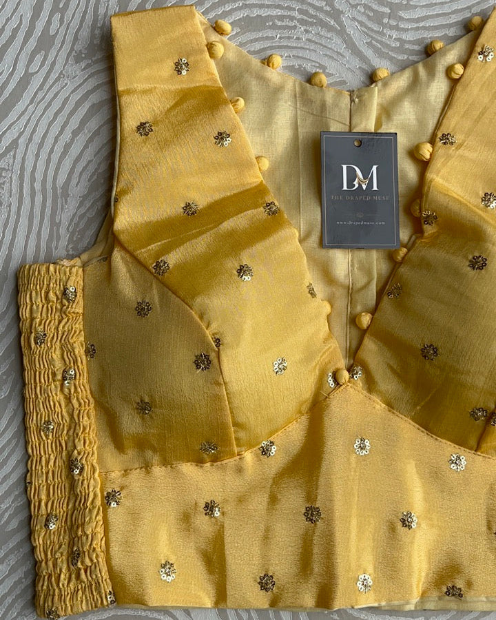 Light Yellow Crepe Stretchable Blouse