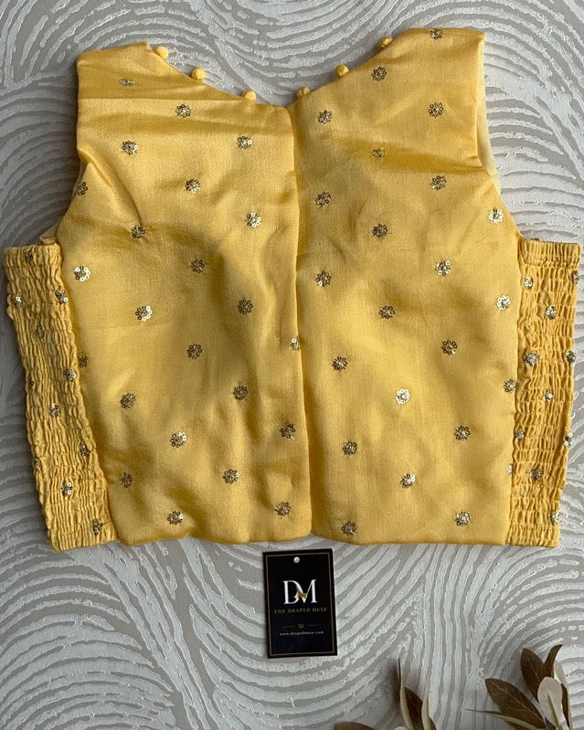 Light Yellow Crepe Stretchable Blouse