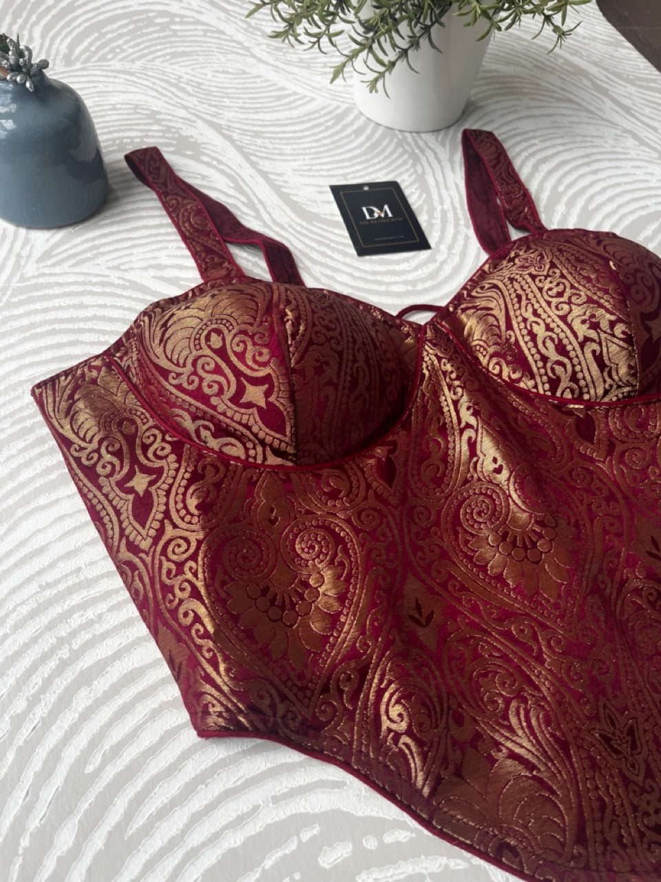 Brocade Corset Maroon
