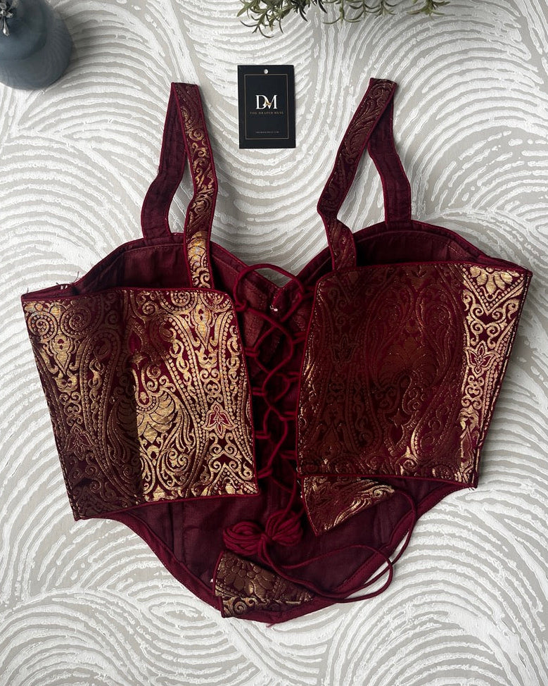 Brocade Corset Maroon