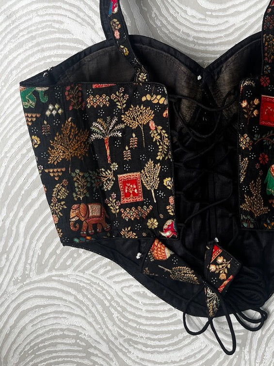 Banarasi Corset Black