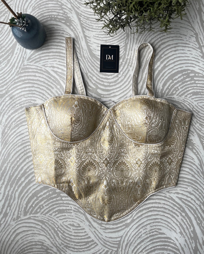 Brocade Corset White