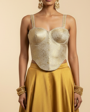 Brocade Corset White