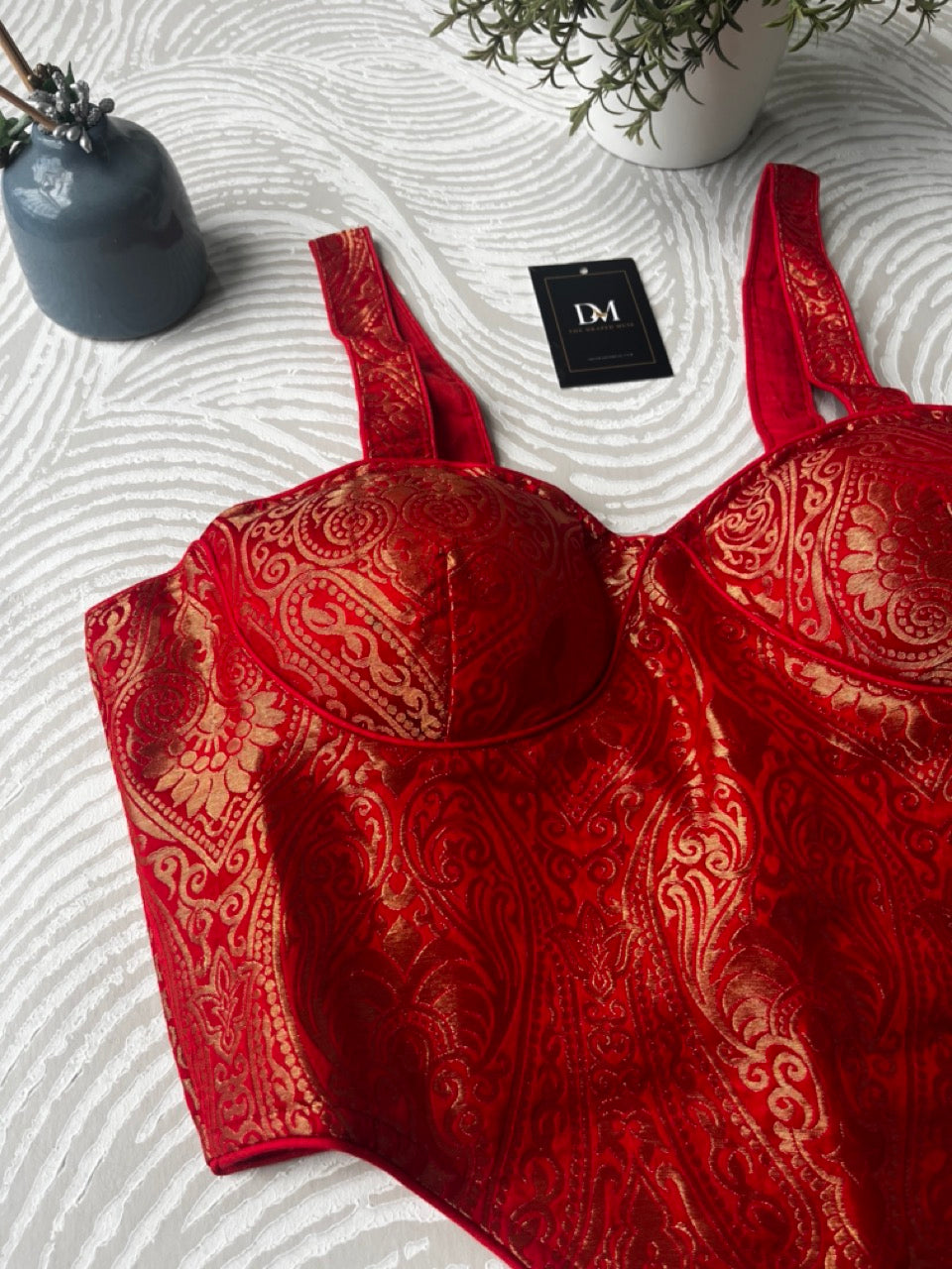 Brocade Corset Red
