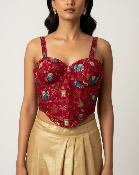 Banarasi Corset Pink