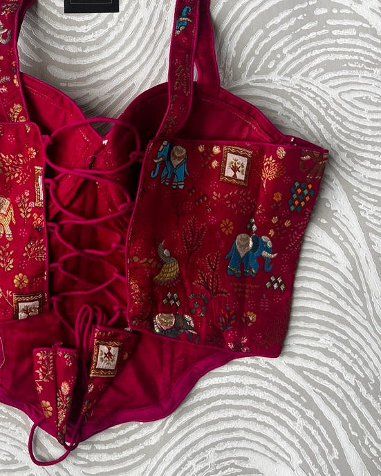 Banarasi Corset Pink