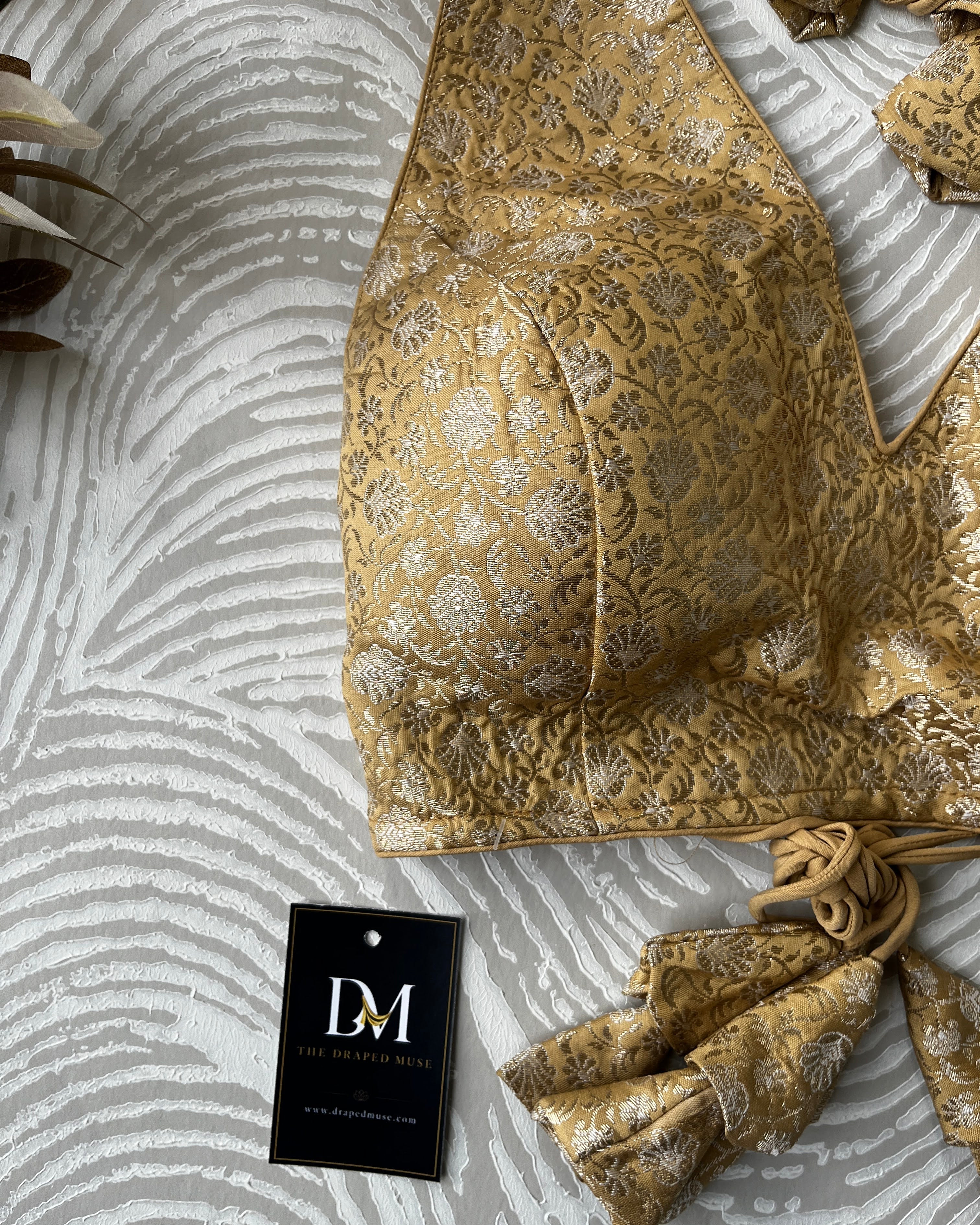 Gold Floral Halter Blouse