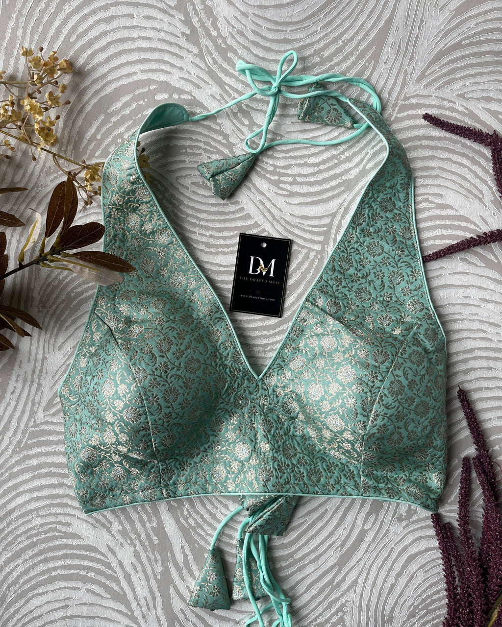Pastel Blue Halter Blouse