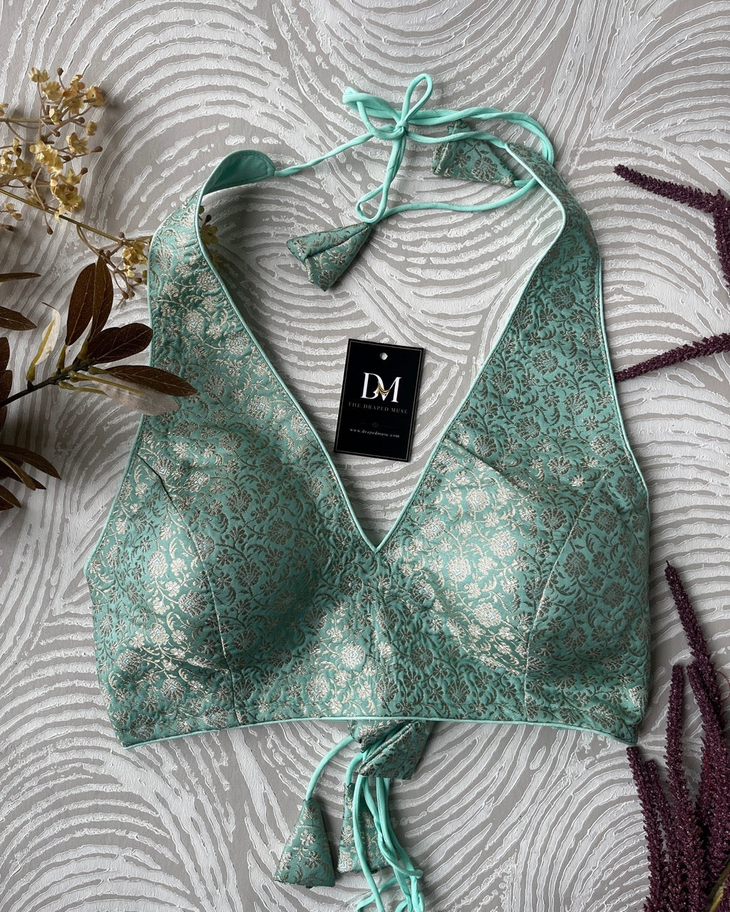 Pastel Blue Halter Blouse