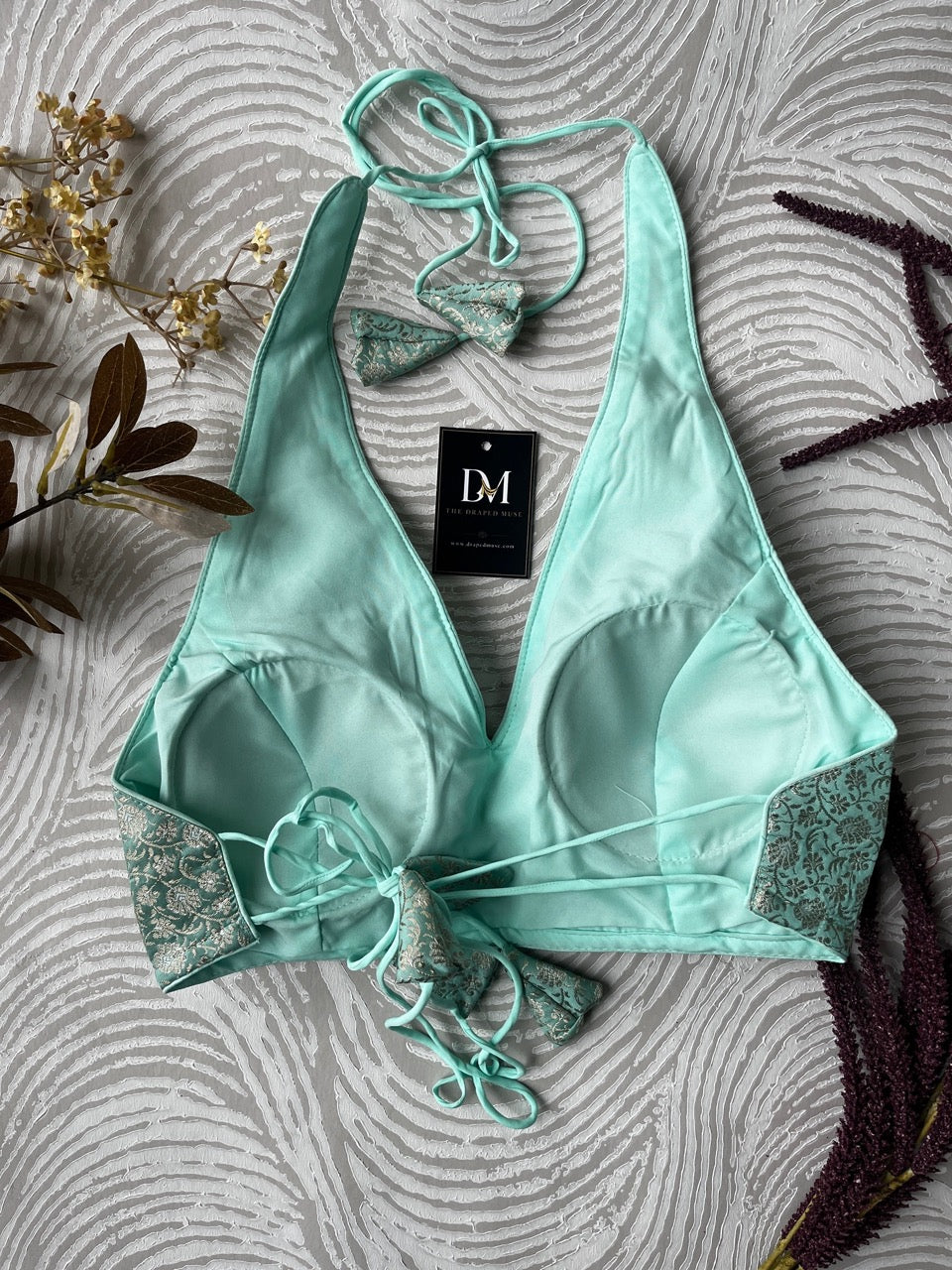 Pastel Blue Halter Blouse