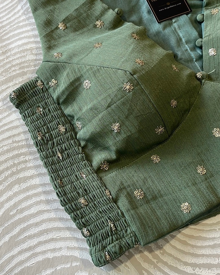 Green Crepe Stretchable Blouse