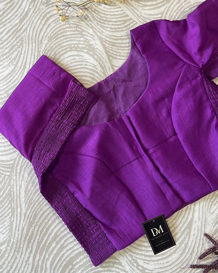 Plus Size Purple Plain Stretchable Blouse