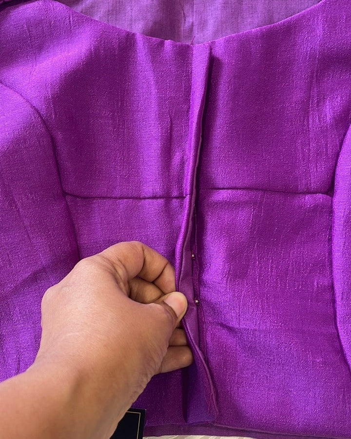 Plus Size Purple Plain Stretchable Blouse