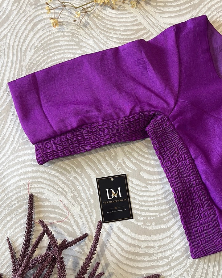 Plus Size Purple Plain Stretchable Blouse