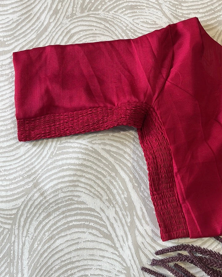 Plus Size Pink Plain Stretchable Blouse