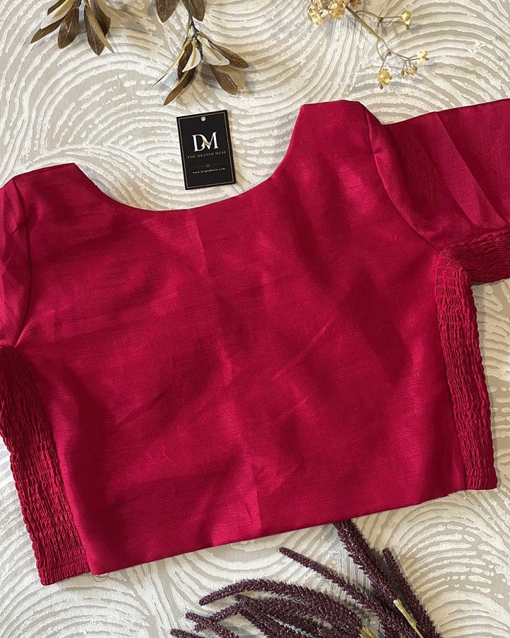 Plus Size Pink Plain Stretchable Blouse