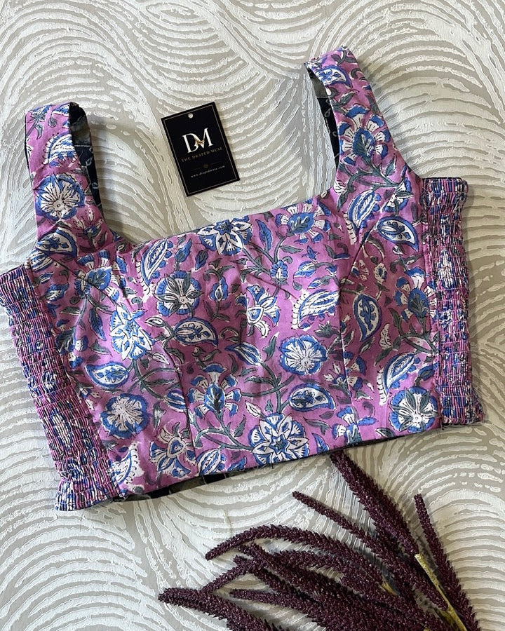 The Dual Muse Reversible Cotton Stretchable Blouse - Grey & Pink