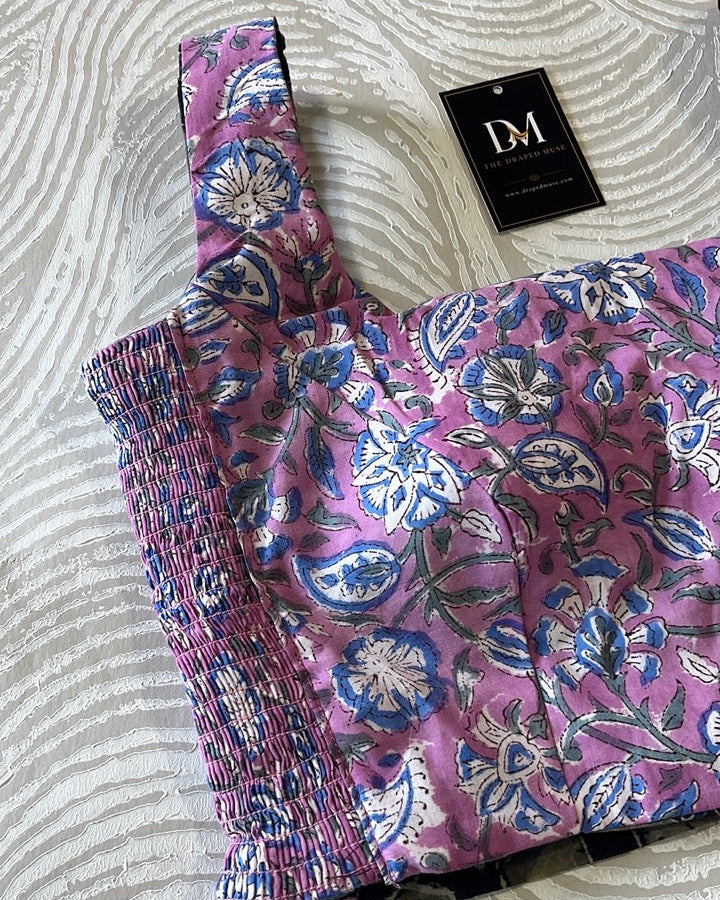The Dual Muse Reversible Cotton Stretchable Blouse - Grey & Pink