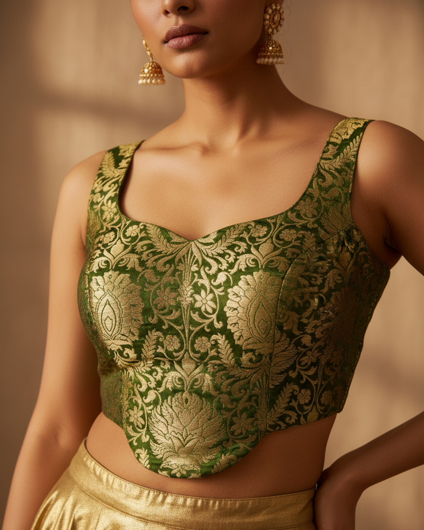 Green Short Corset Blouse