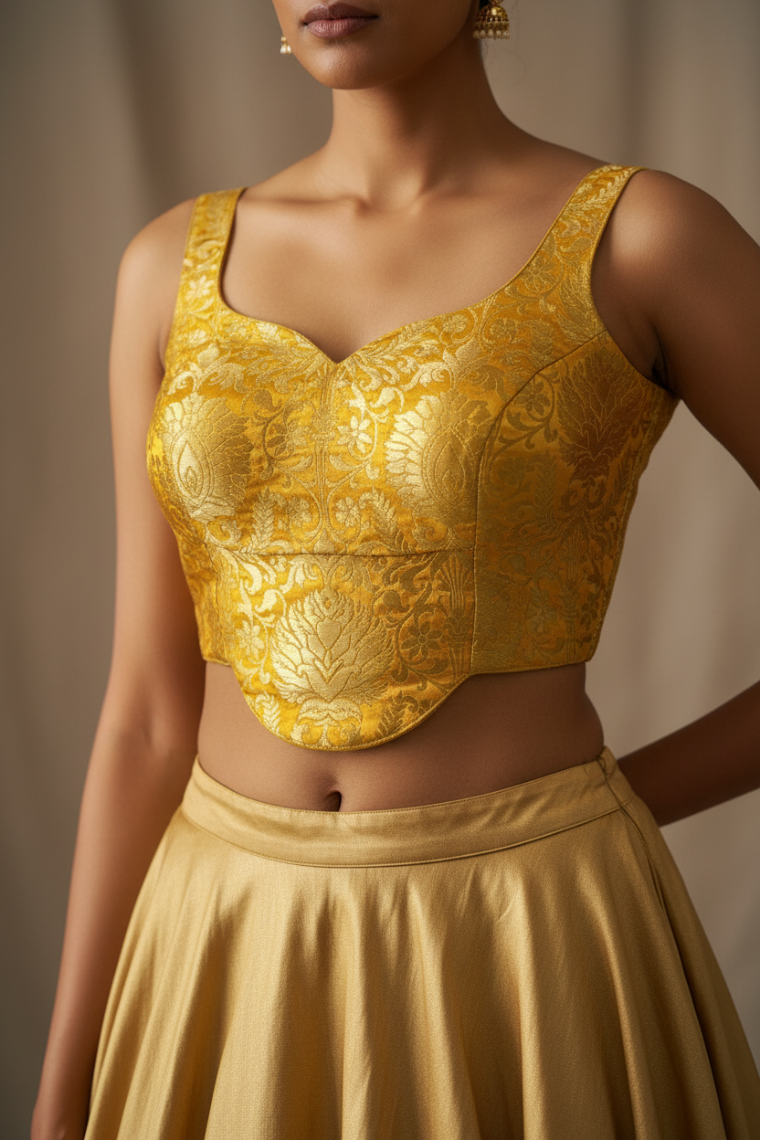 Yellow Short Corset Blouse
