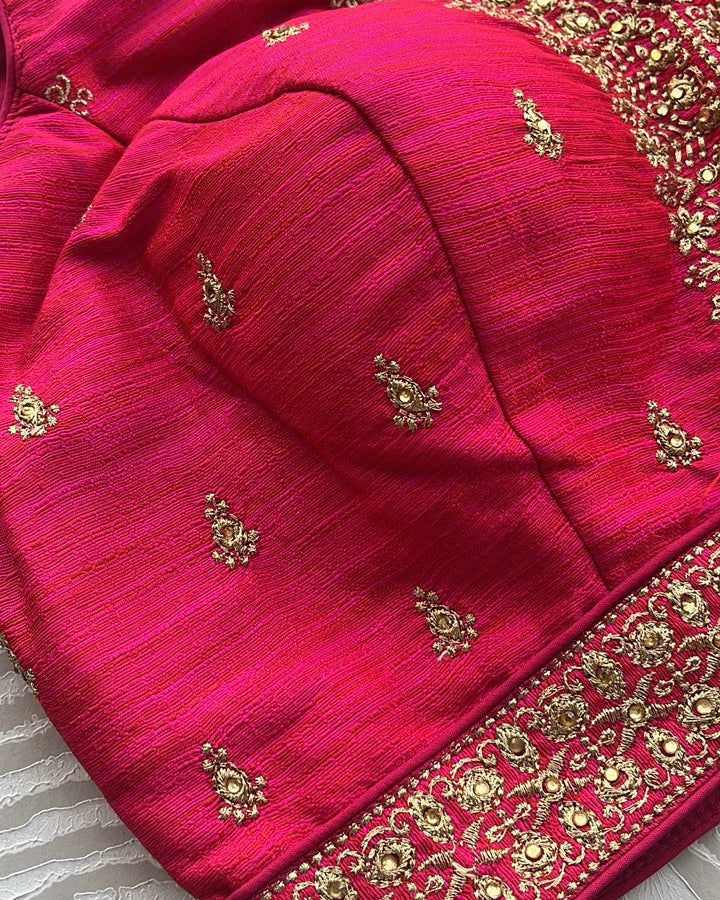 Pink Silk Embroidered Blouse