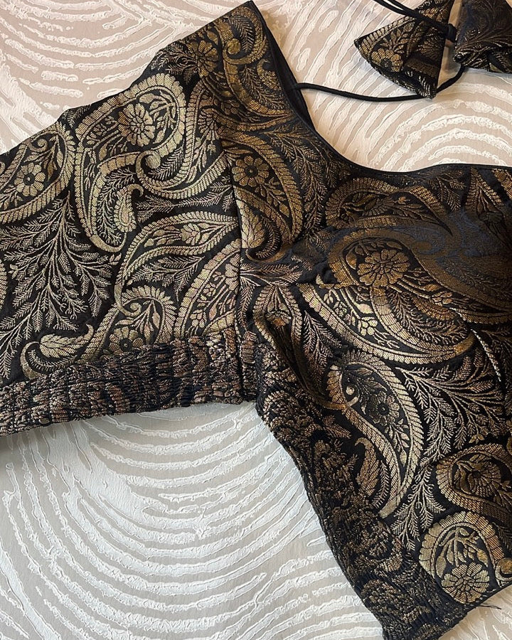 Black Banarasi Stretchable Blouse