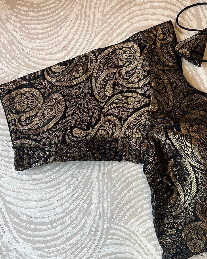 Black Banarasi Stretchable Blouse