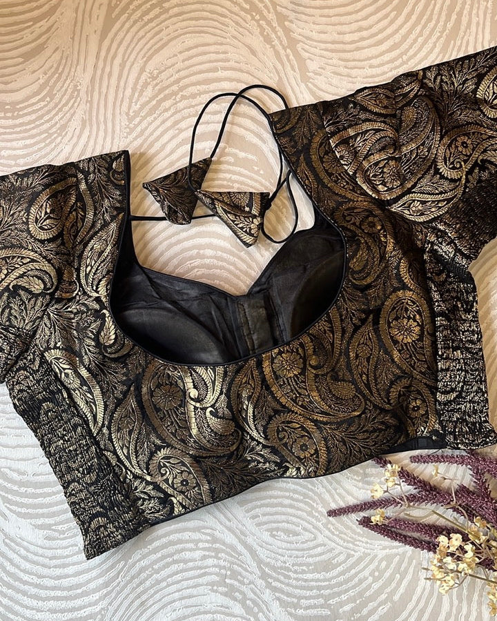 Black Banarasi Stretchable Blouse