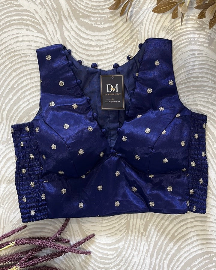 Navy Blue Crepe Stretchable Blouse