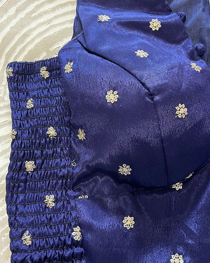 Navy Blue Crepe Stretchable Blouse